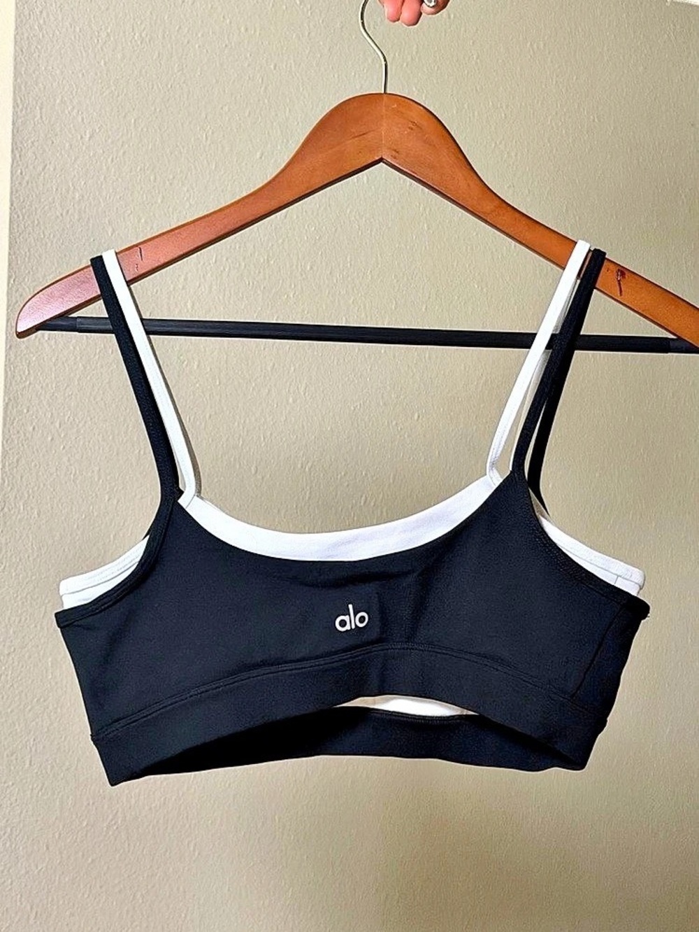 Alo Two-Tone Sports Bra in Black & White Like New